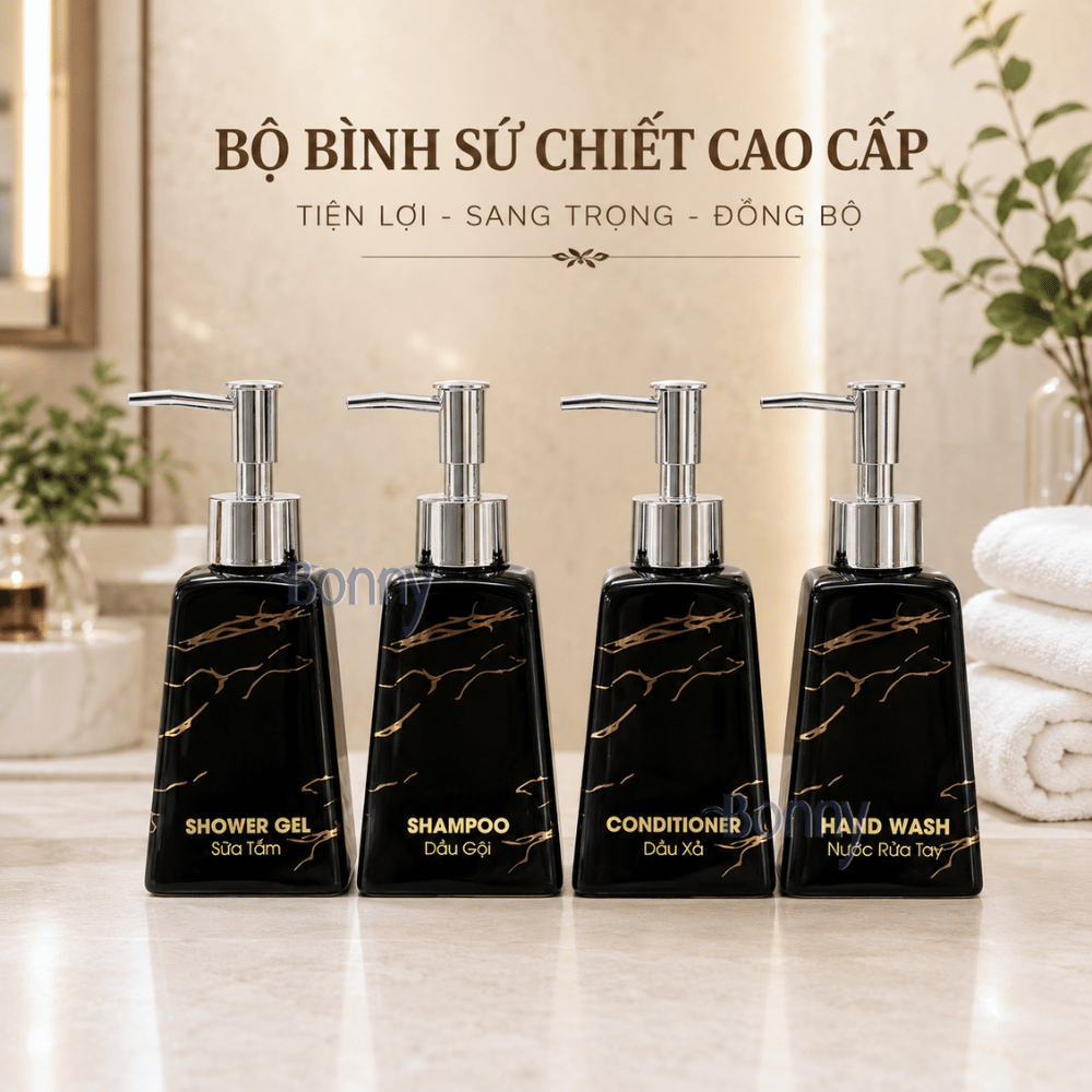 Bình dáng thang đen vân vàng kim 200ml