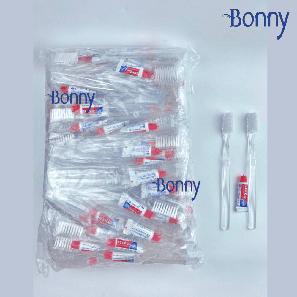 Bàn chải khách sạn dùng 1 lần túi nilon bịch 100 chiếc