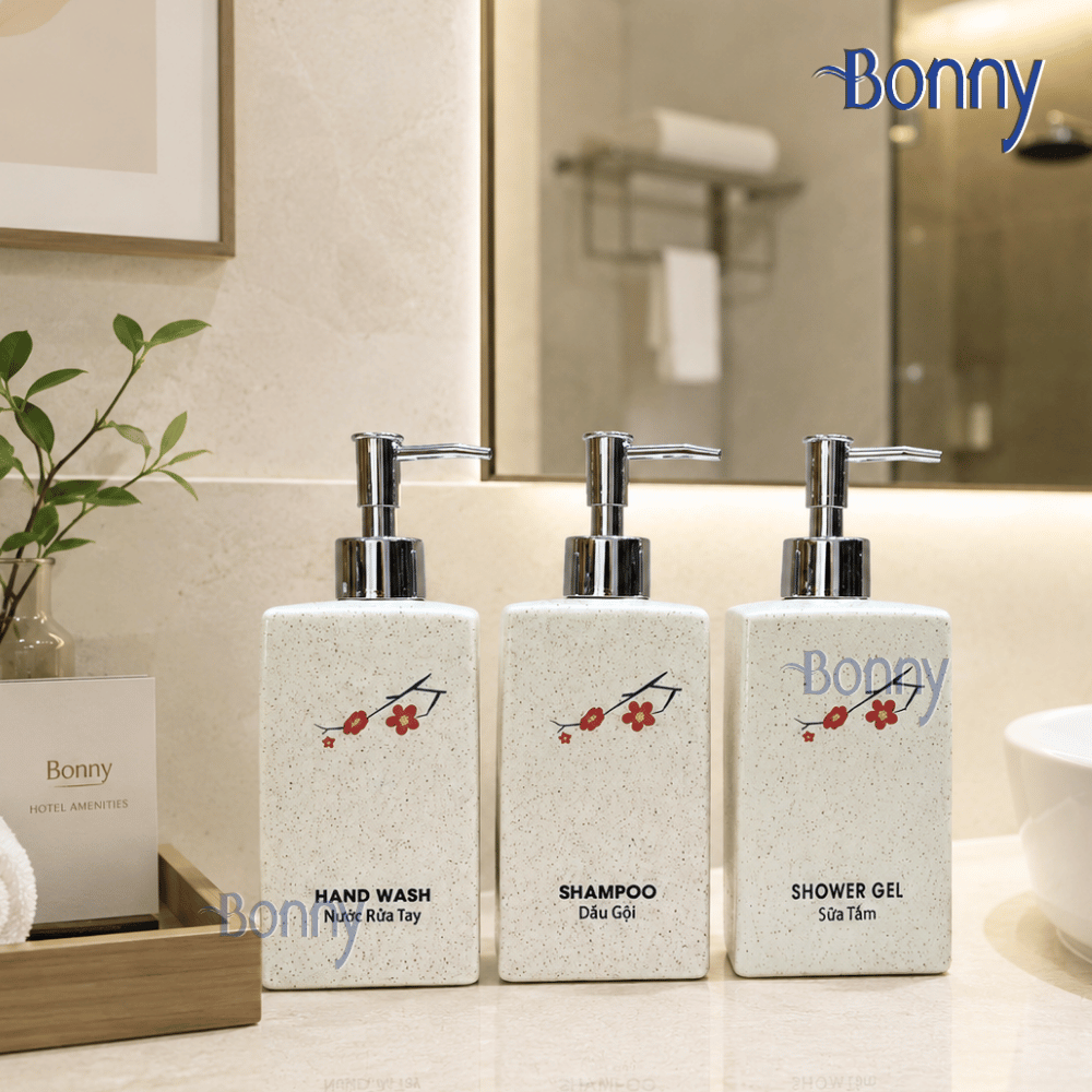 Bình dáng vuông hoa đào size đại 500ml