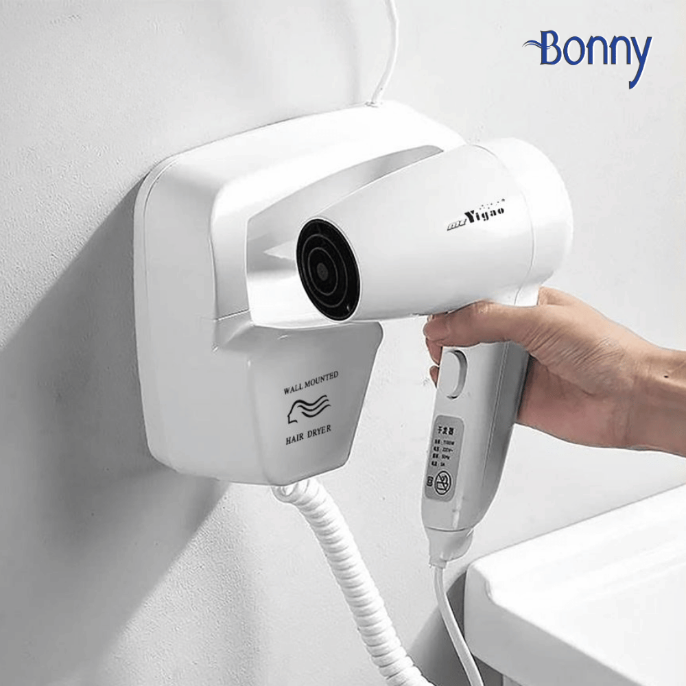 Máy sấy tóc treo tường Yigao 1000W [Tặng kèm miếng dán không cần khoan tường]