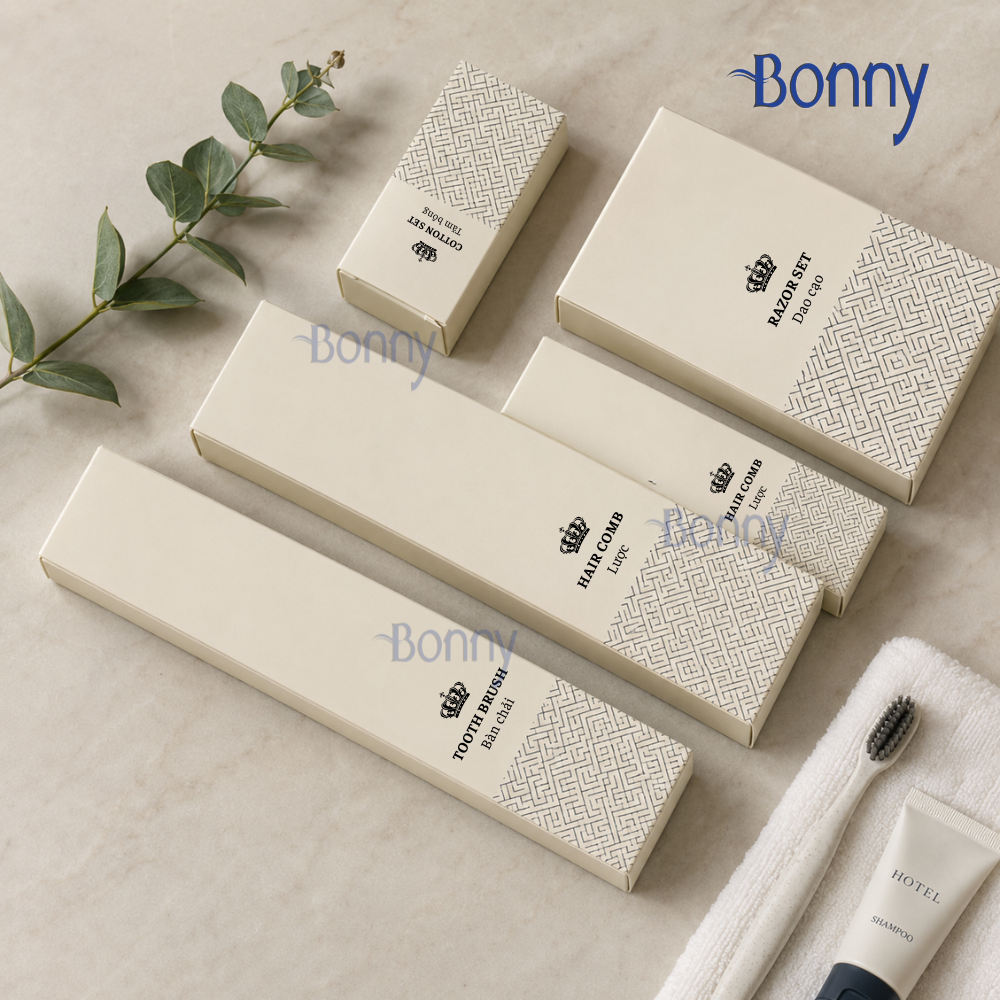 Bộ đồ dùng khách sạn Amenities Hộp giấy bịch 50 chiếc
