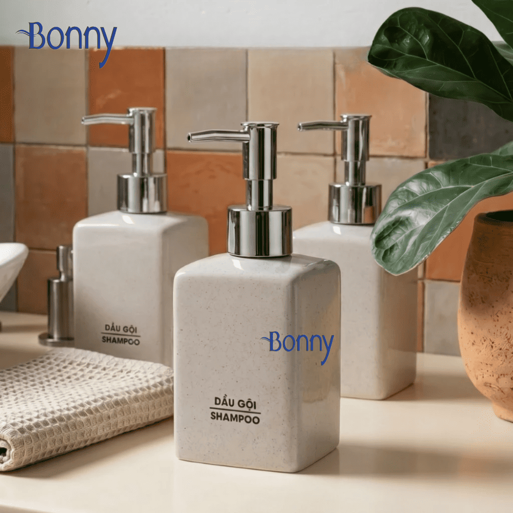 Bình dáng vuông cát trắng 300ml