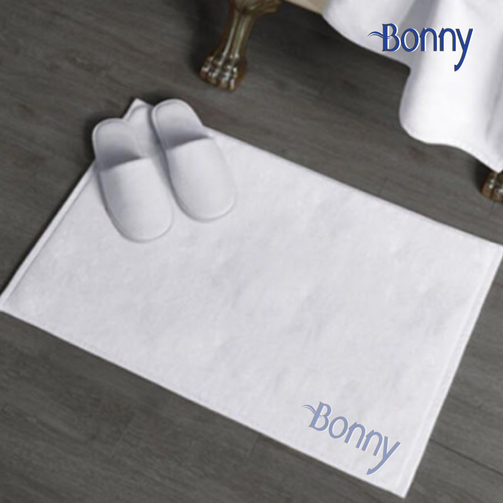 Thảm chân 100% cotton siêu thấm hút 45x65cm - Trắng