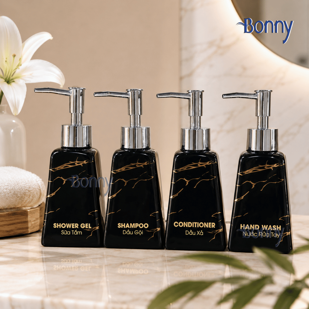 Bình dáng thang đen vân vàng kim 200ml