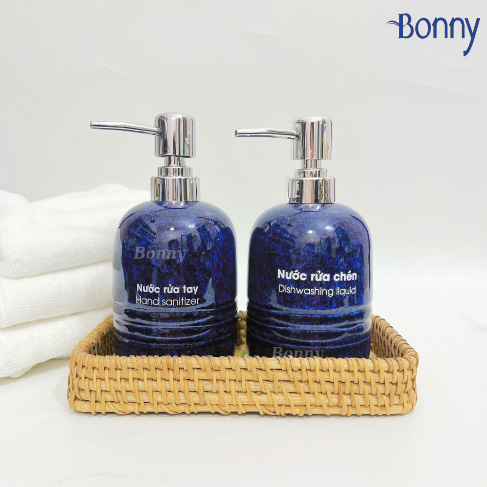 Bình trụ tròn béo men hỏa biến xanh đậm TT04-HBDAM 430ml