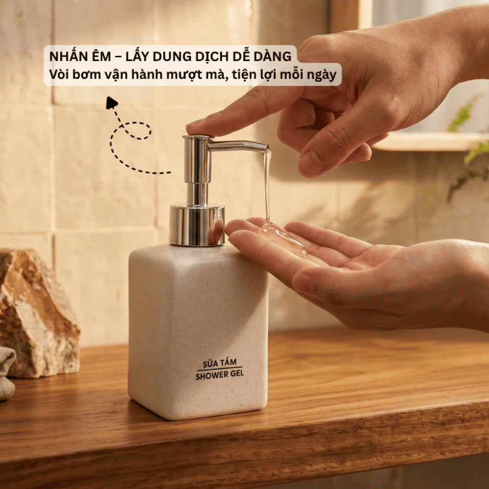 Bình dáng vuông cát trắng 300ml