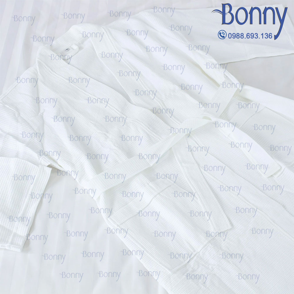 Áo choàng tắm trắng 100% cotton hàng A