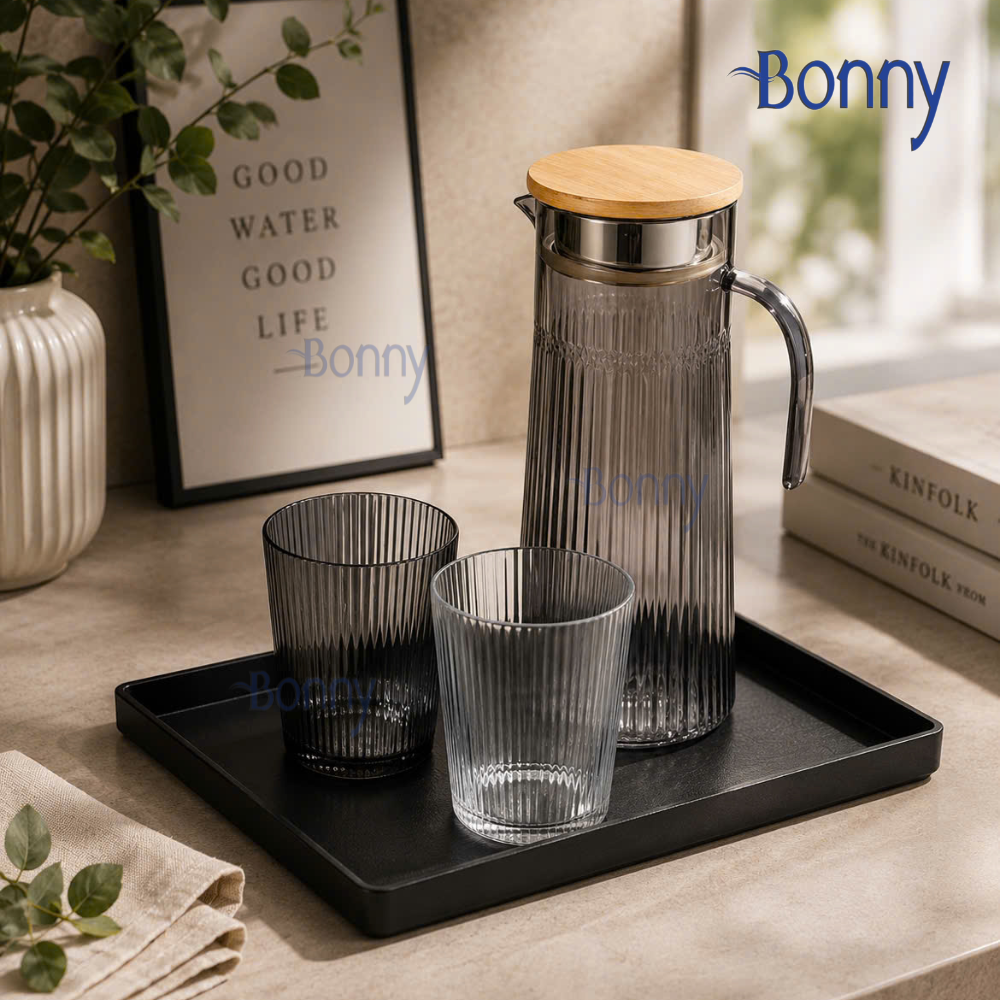 Khay nhựa vân gỗ đen Melamine