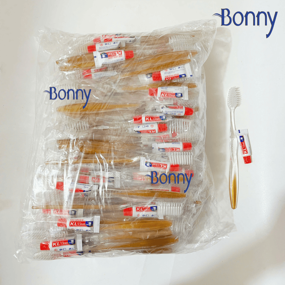 Bàn chải khách sạn dùng 1 lần túi nilon bịch 100 chiếc