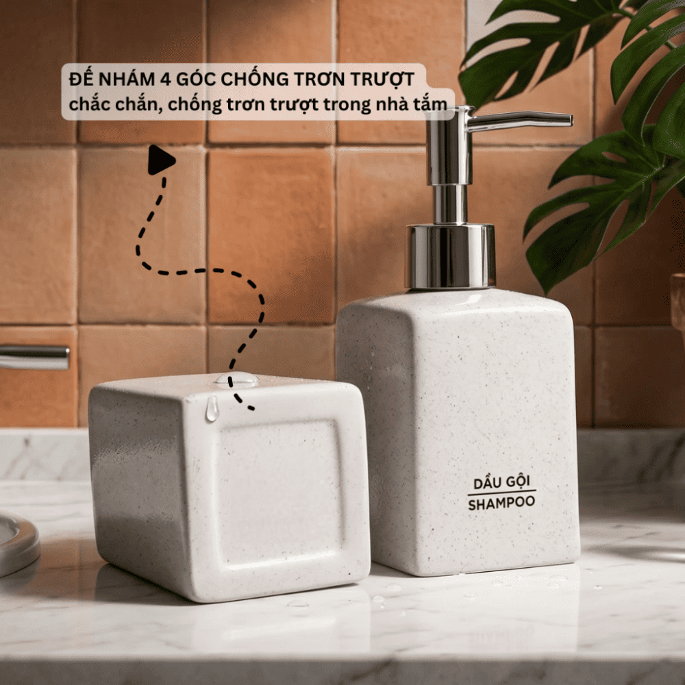 Bình dáng vuông cát trắng 300ml