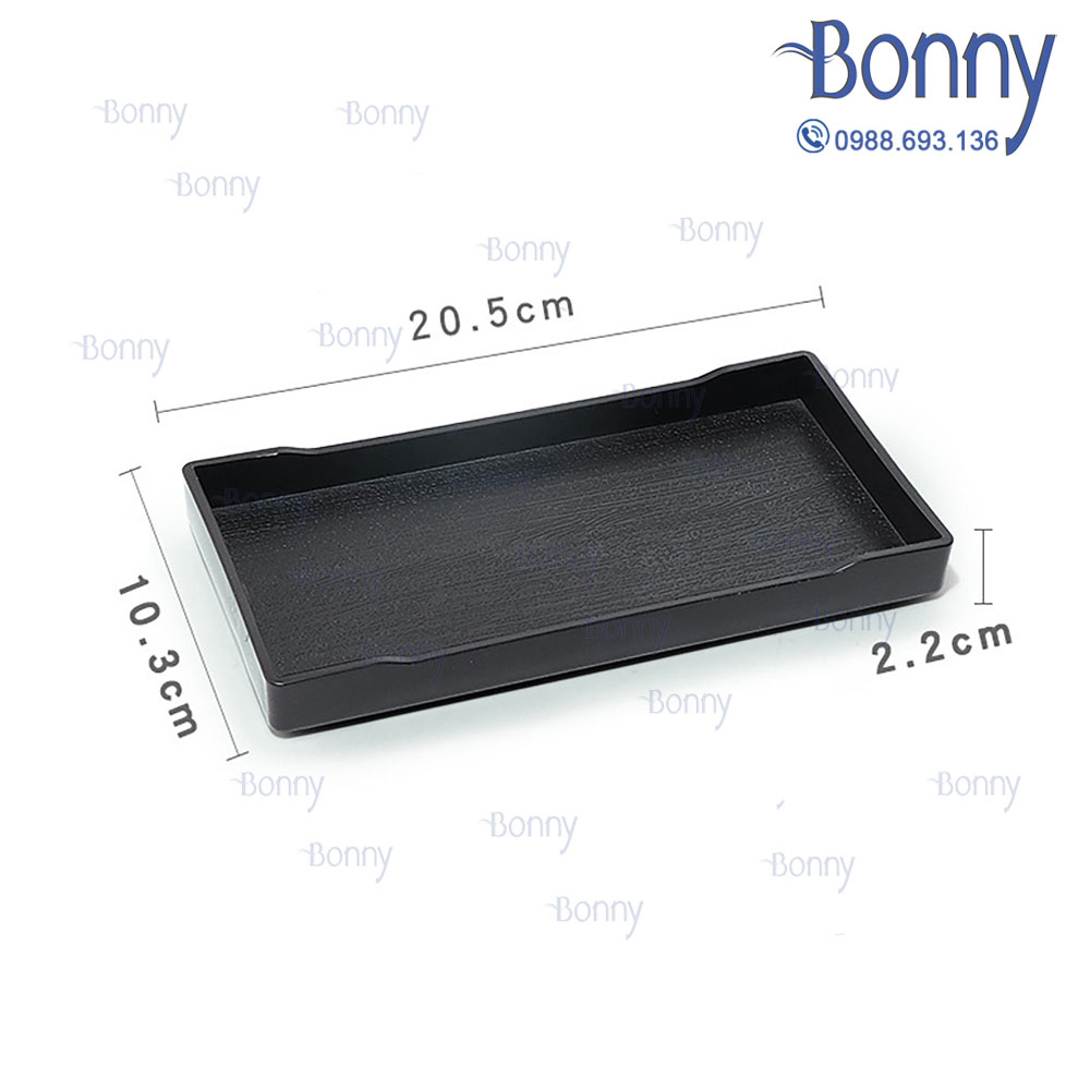 Khay nhựa vân gỗ đen Melamine