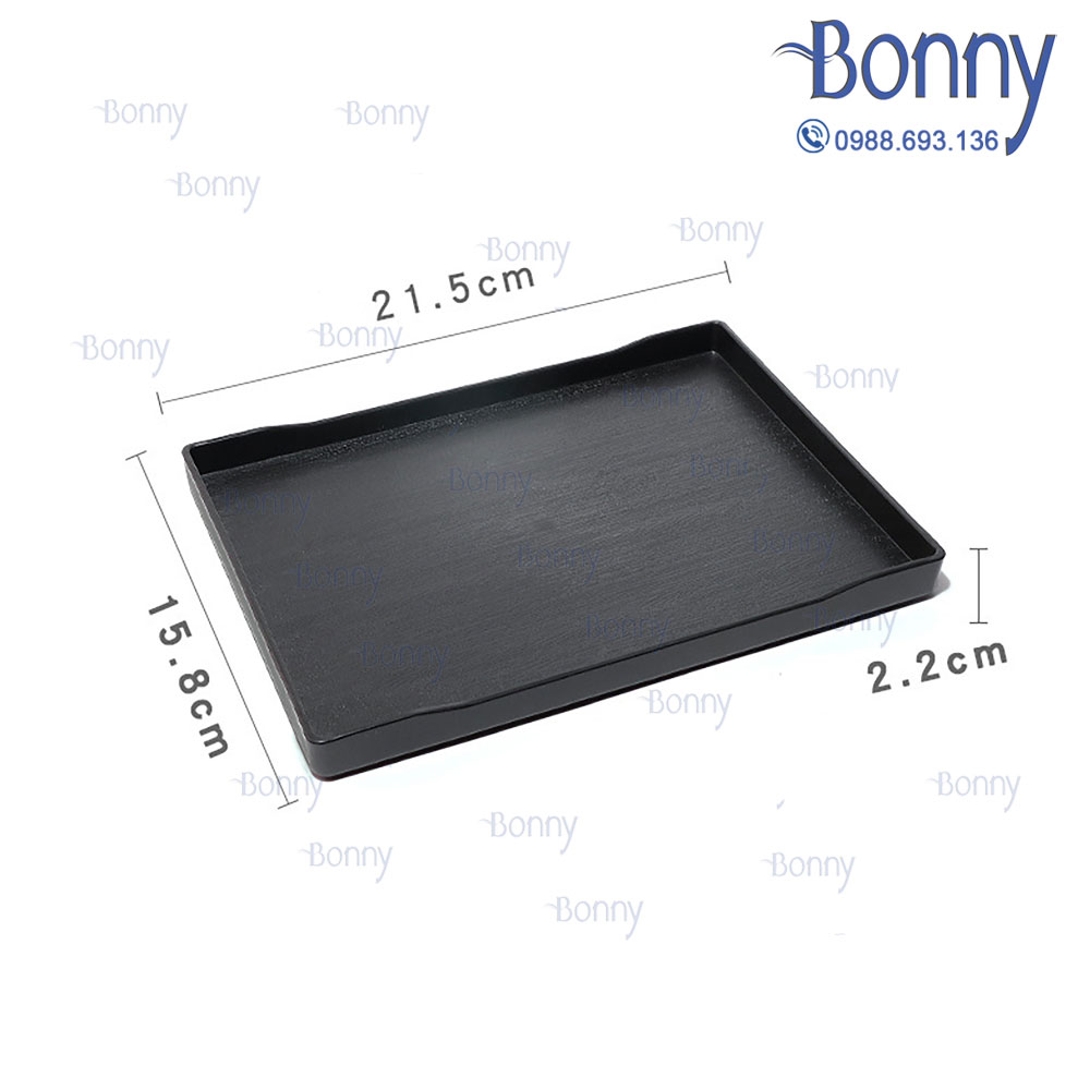 Khay nhựa vân gỗ đen Melamine