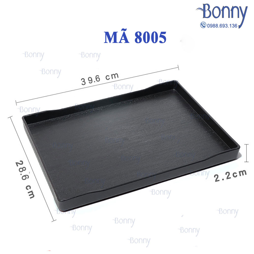 Khay nhựa vân gỗ đen Melamine