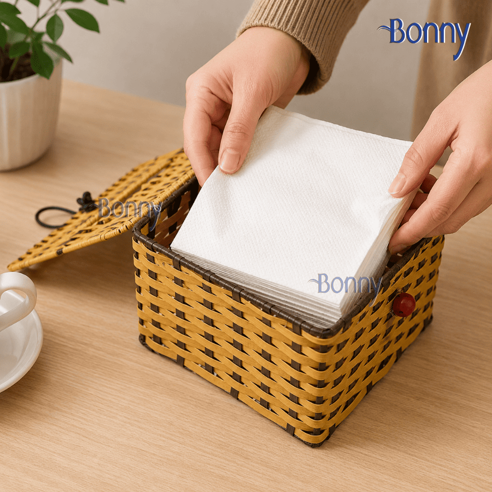 Hộp giấy mây vuông có nắp