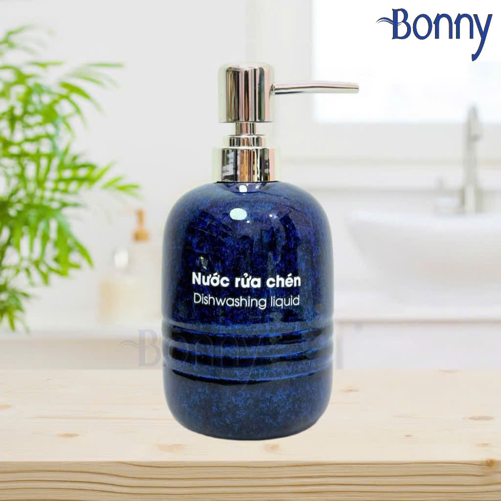 Bình trụ tròn béo men hỏa biến xanh đậm TT04-HBDAM 430ml