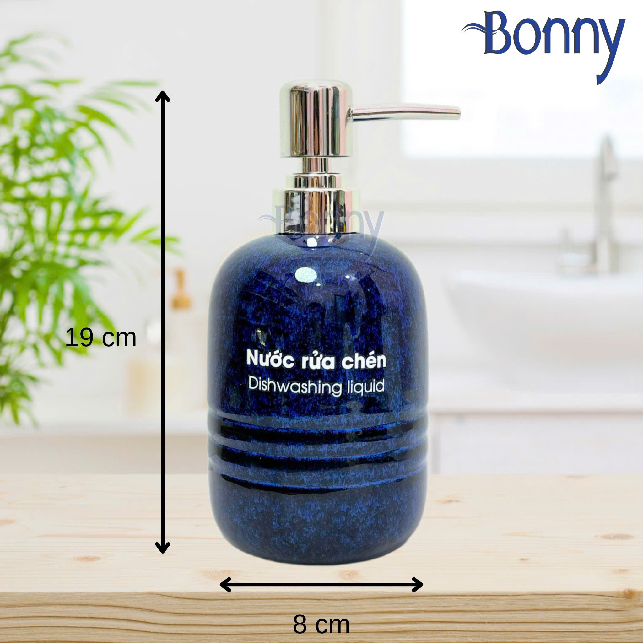 Bình trụ tròn béo men hỏa biến xanh đậm TT04-HBDAM 430ml