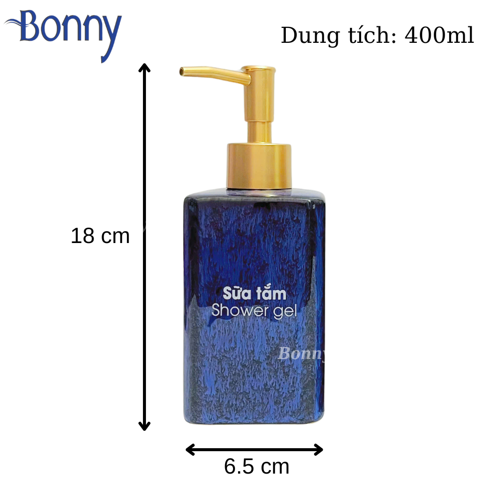 Bình chữ nhật men hỏa biến xanh đậm TT06-HBDAM 340ml
