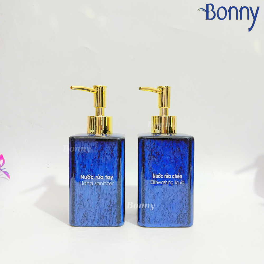 Bình chữ nhật men hỏa biến xanh đậm TT06-HBDAM 340ml