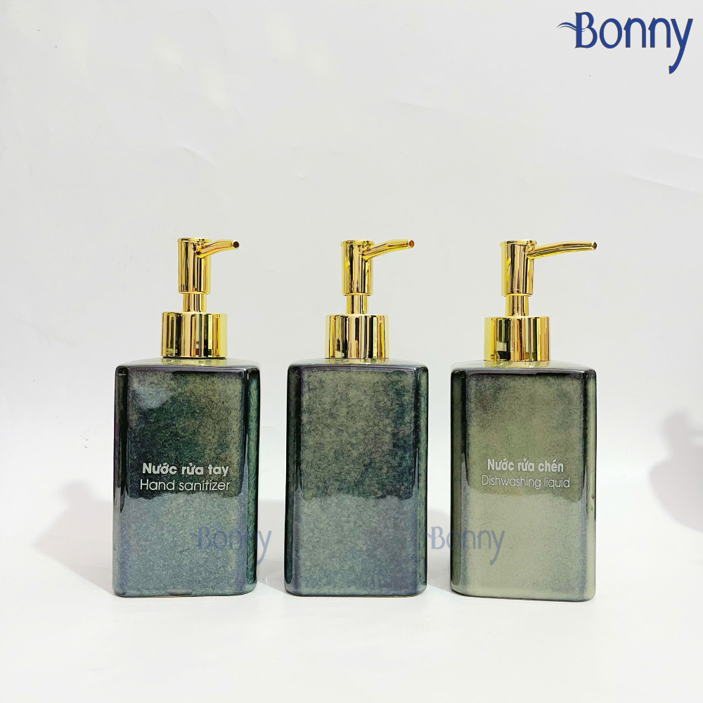 Bình chữ nhật men hỏa biến xanh đậm TT06-HBNHAT 340ml