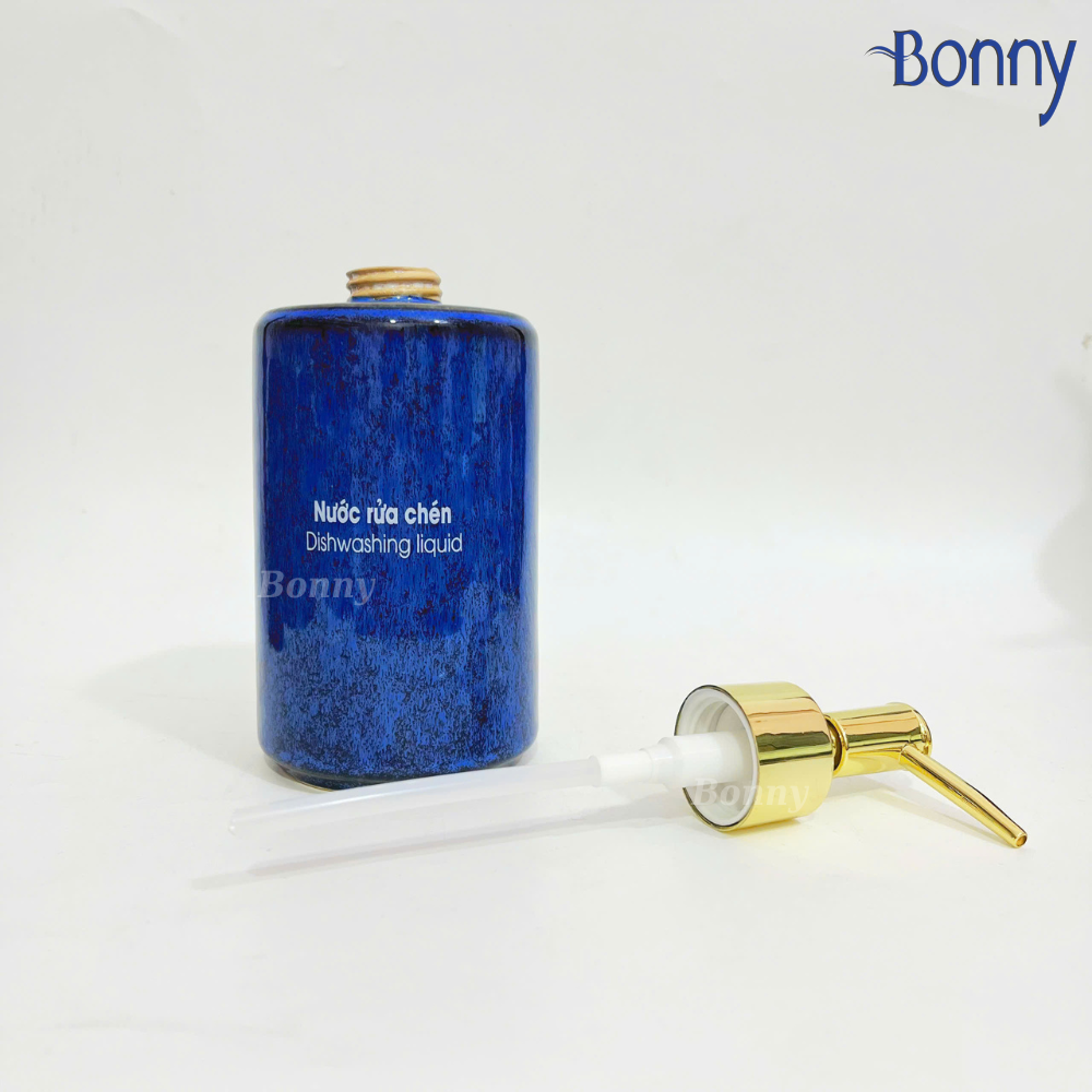 Bình trụ tròn men hỏa biến xanh đậm TT05-HBDAM 420ml