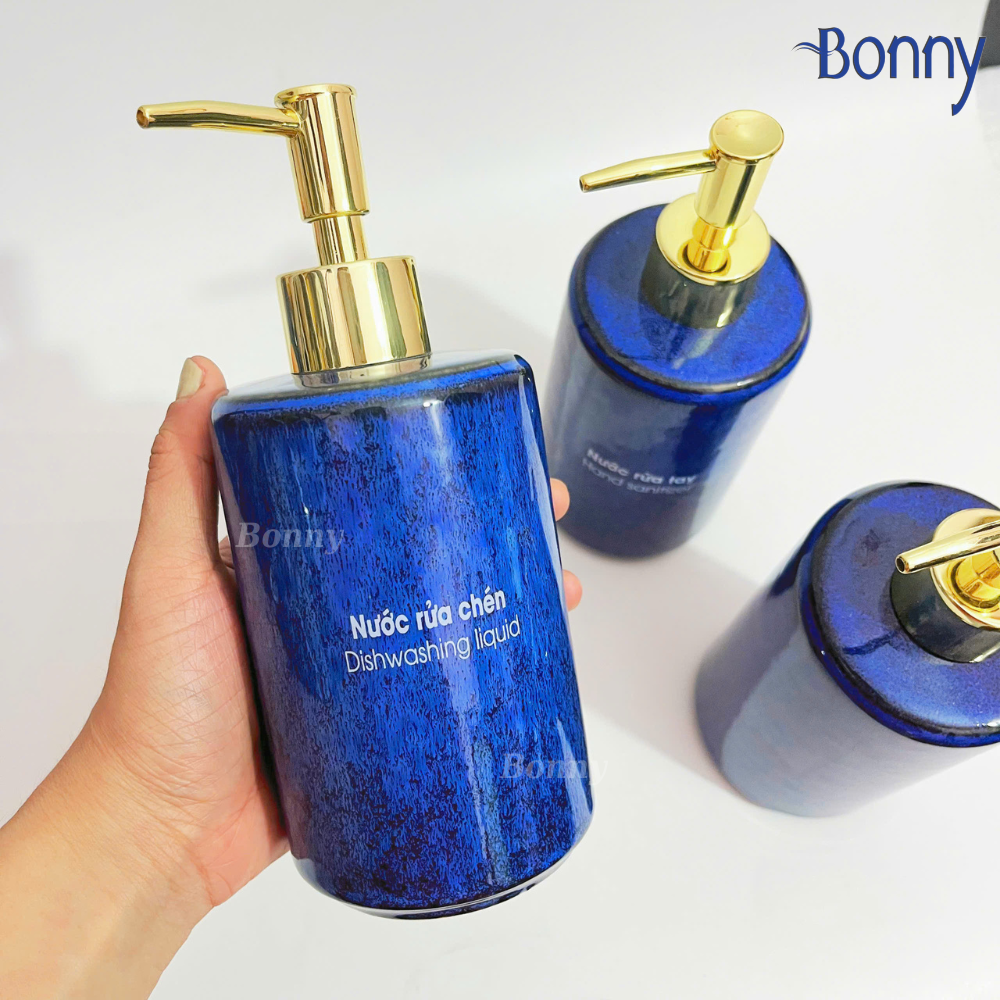 Bình trụ tròn men hỏa biến xanh đậm TT05-HBDAM 420ml