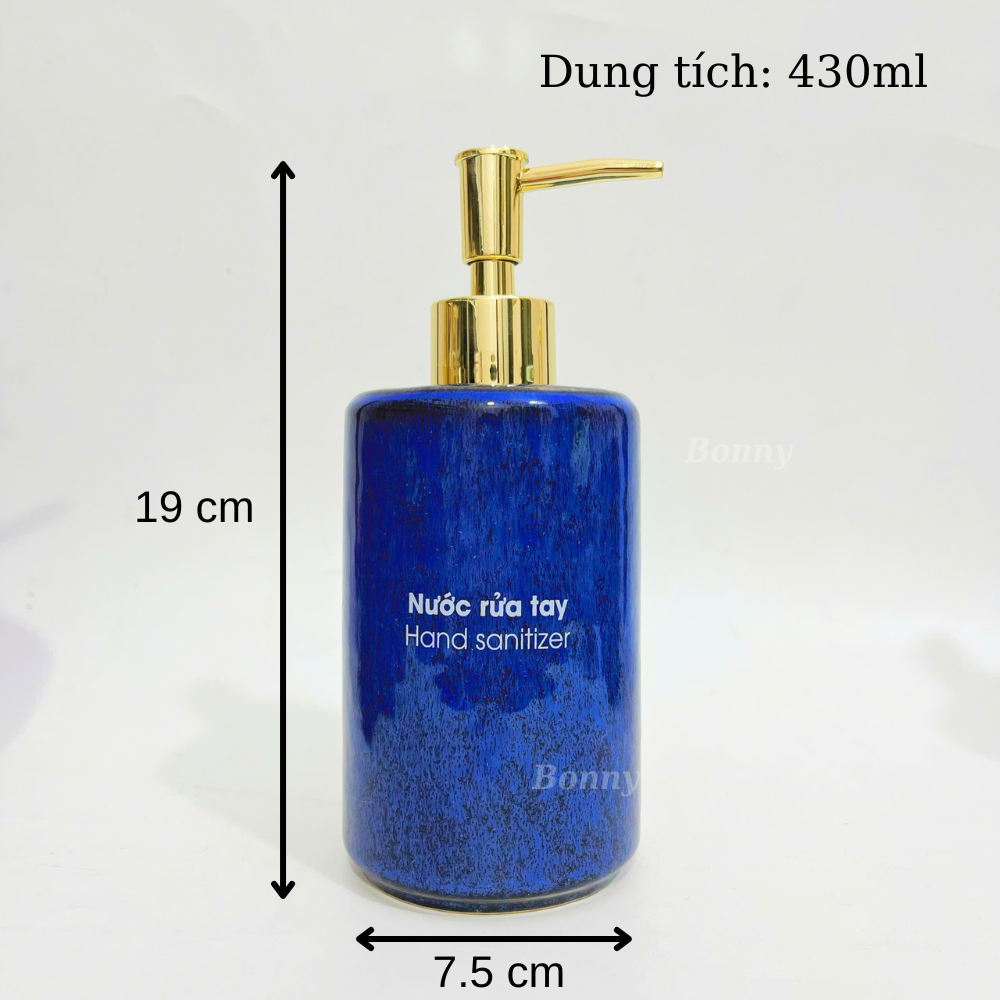 Bình trụ tròn men hỏa biến xanh đậm TT05-HBDAM 420ml