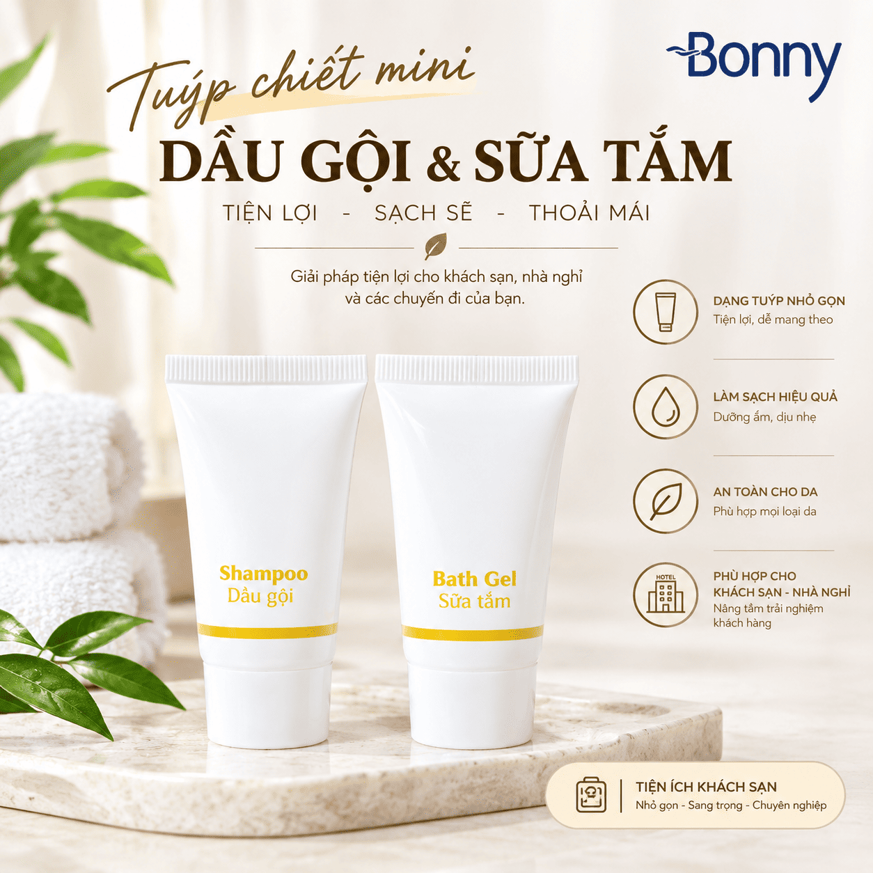 Tuýp Dầu gội - Sữa tắm mini