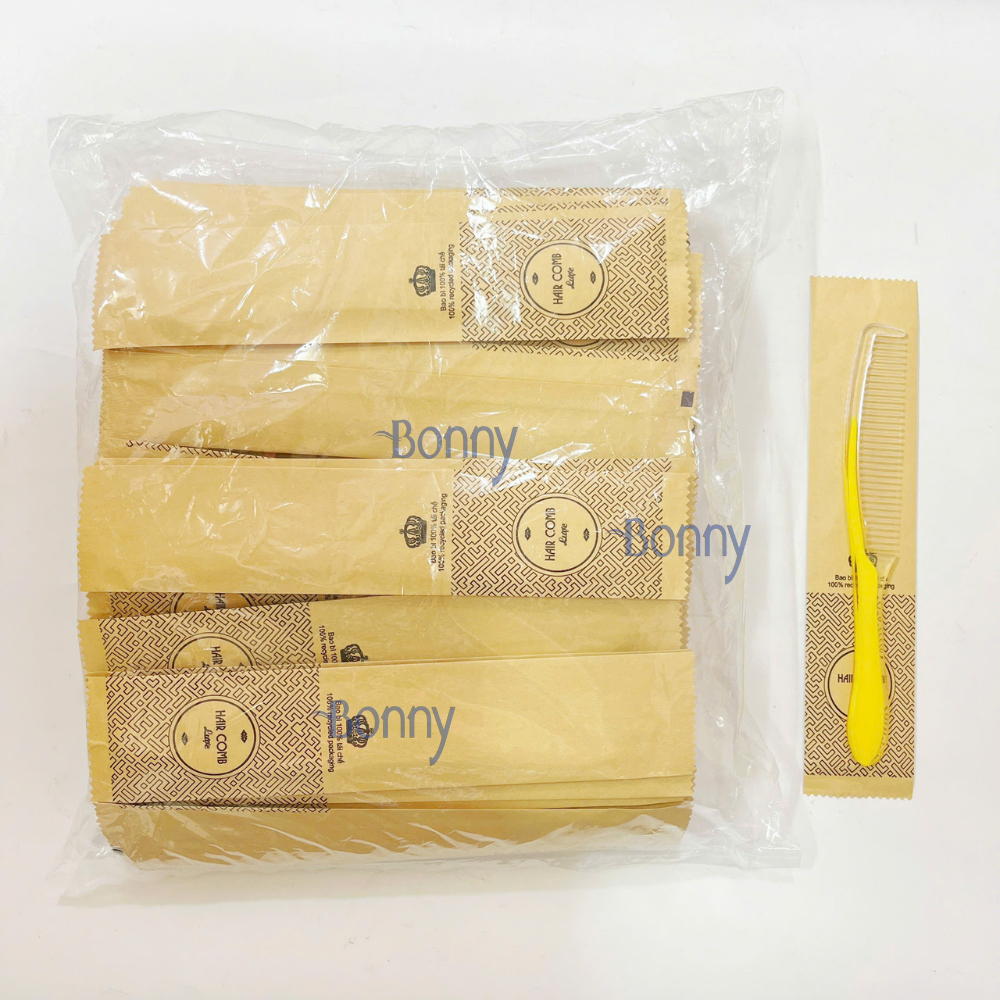 Bộ đồ dùng khách sạn Amelities túi giấy Kraft ruột nhựa bịch 100c