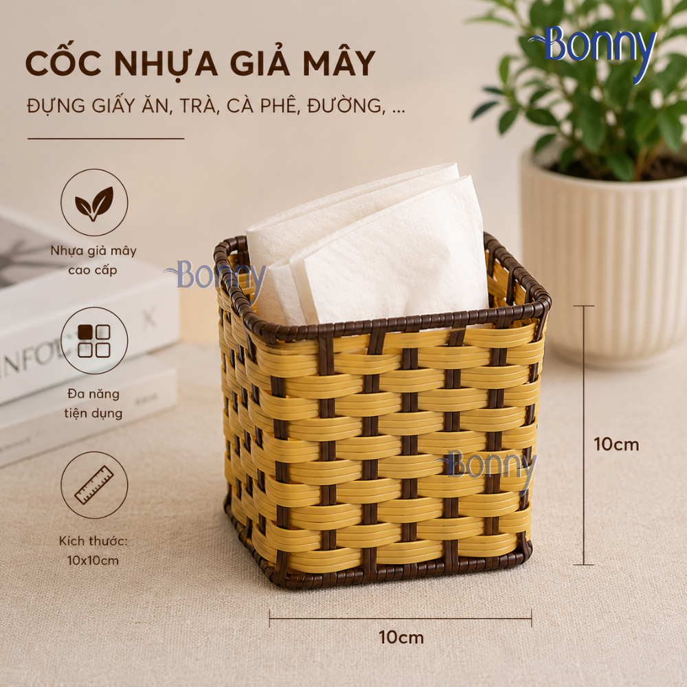 Giỏ mây vuông