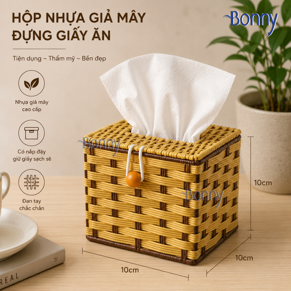 Hộp giấy mây vuông có nắp