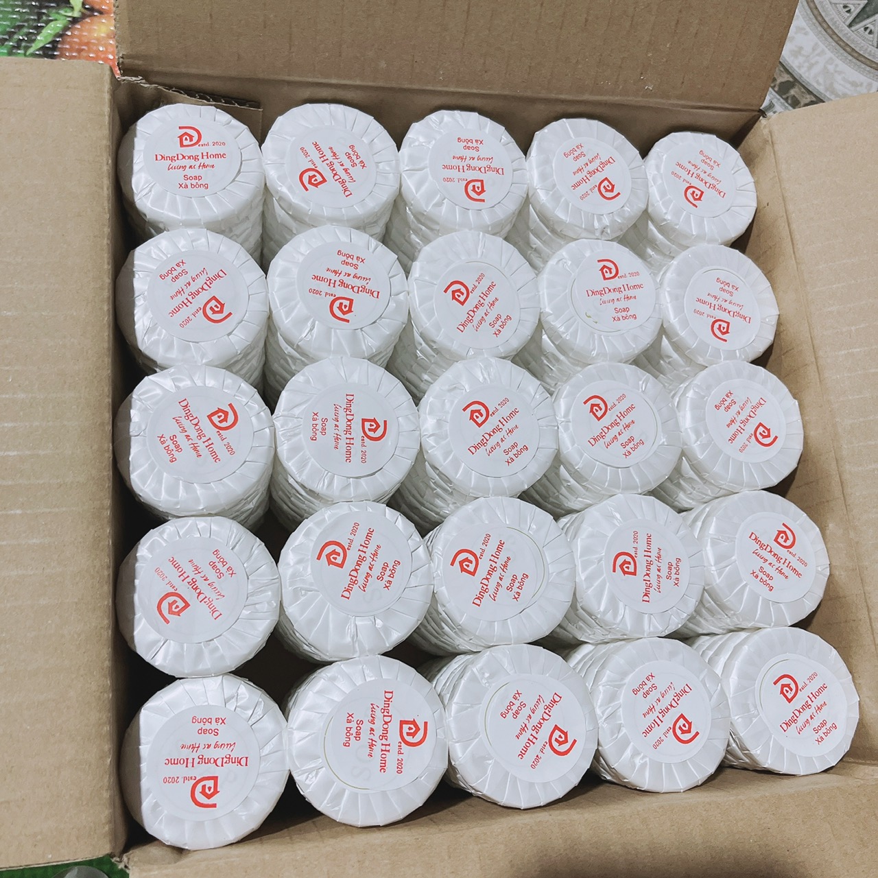 Bịch 50 Xà bông xếp tròn 10gam