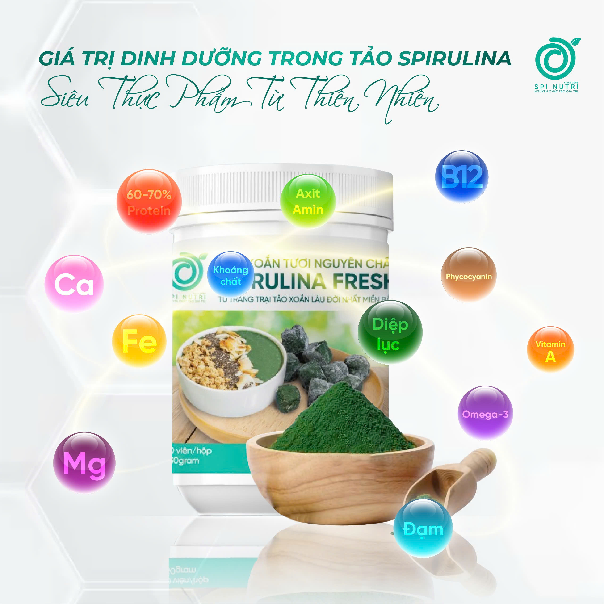 Giá trị dinh dưỡng trong tảo Spirulina - Siêu thực phẩm từ thiên nhiên