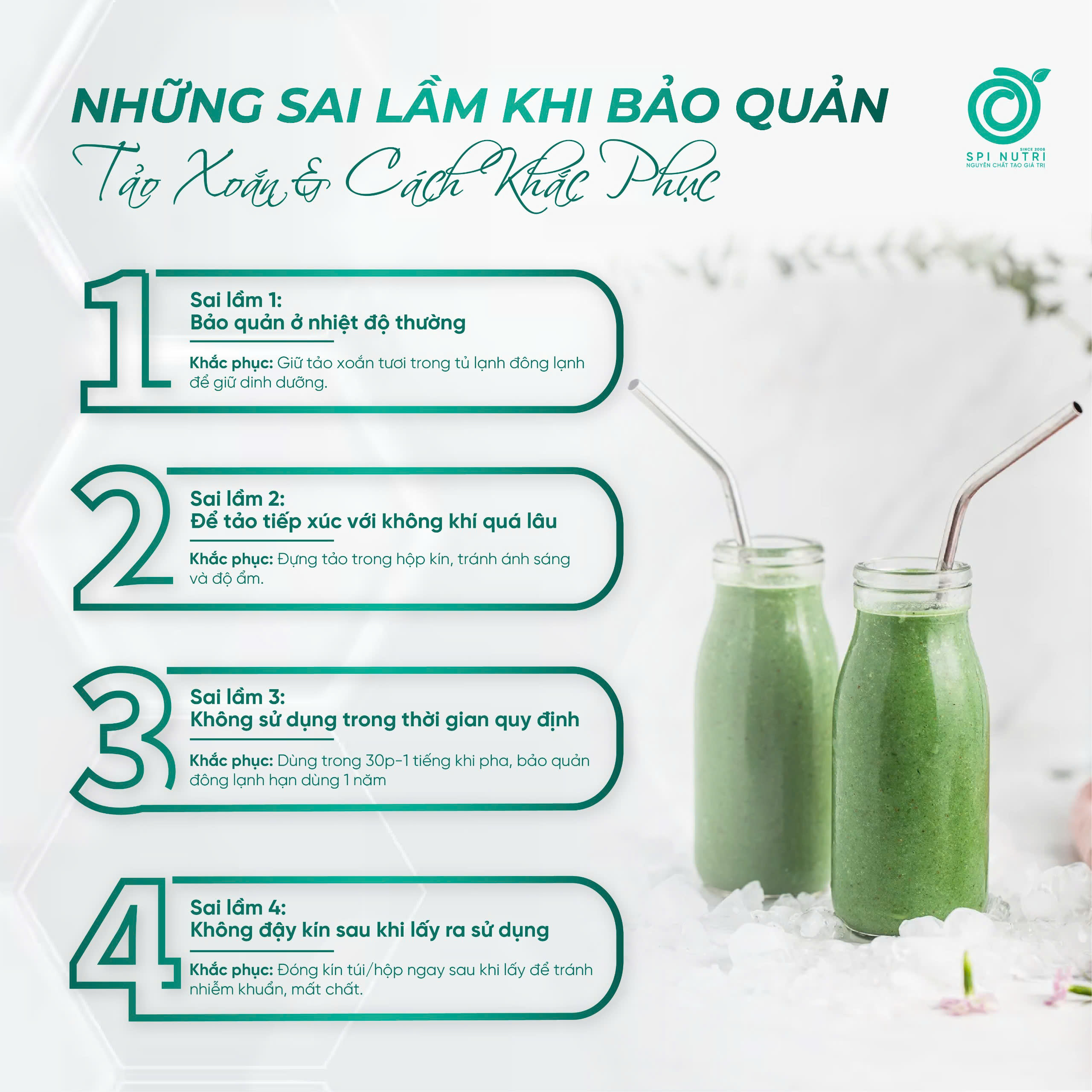 Những Sai Lầm Phổ Biến Khi Bảo Quản Tảo Xoắn Và Cách Khắc Phục