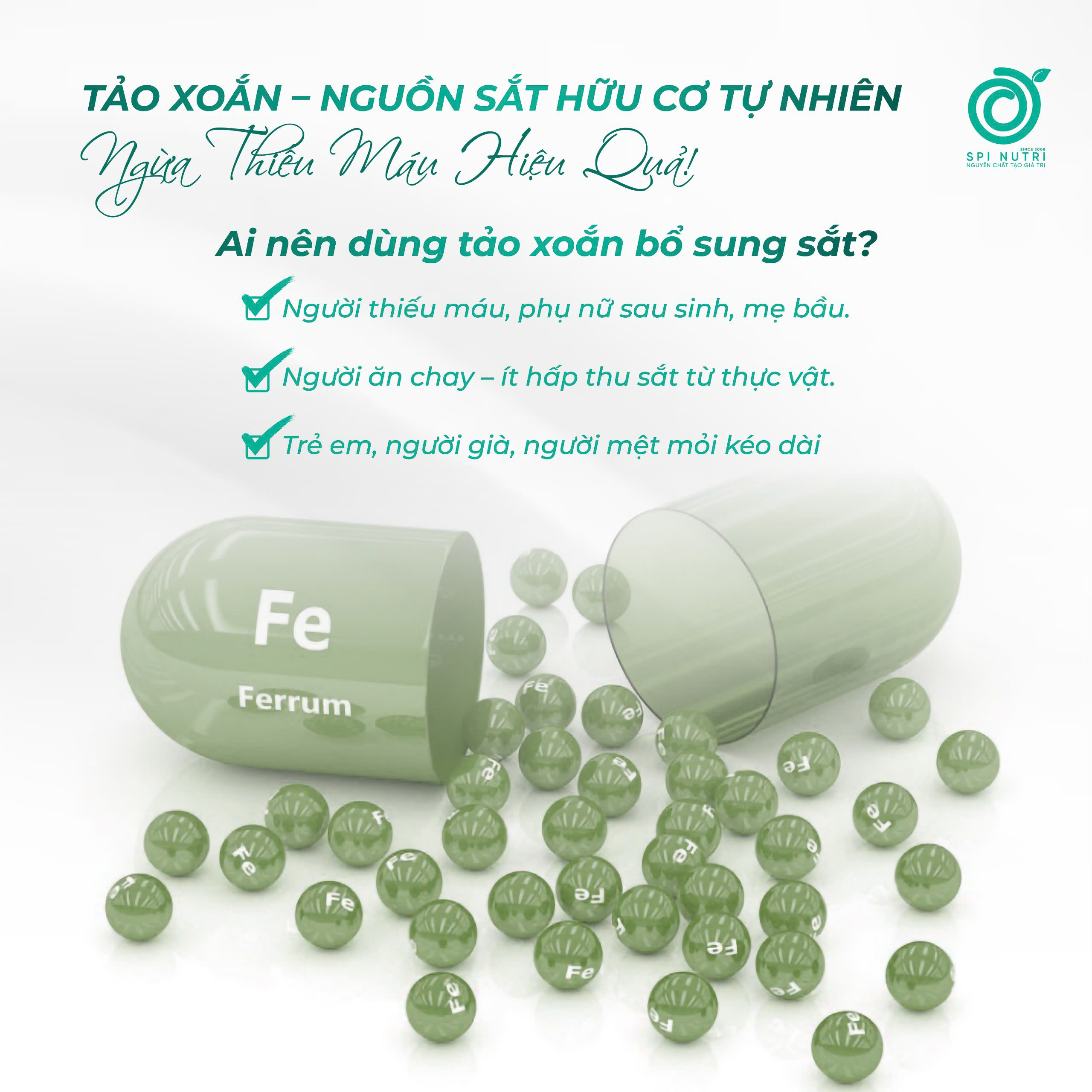 Tảo Xoắn – Nguồn Sắt Hữu Cơ Tự Nhiên, Ngừa Thiếu Máu Hiệu Quả!
