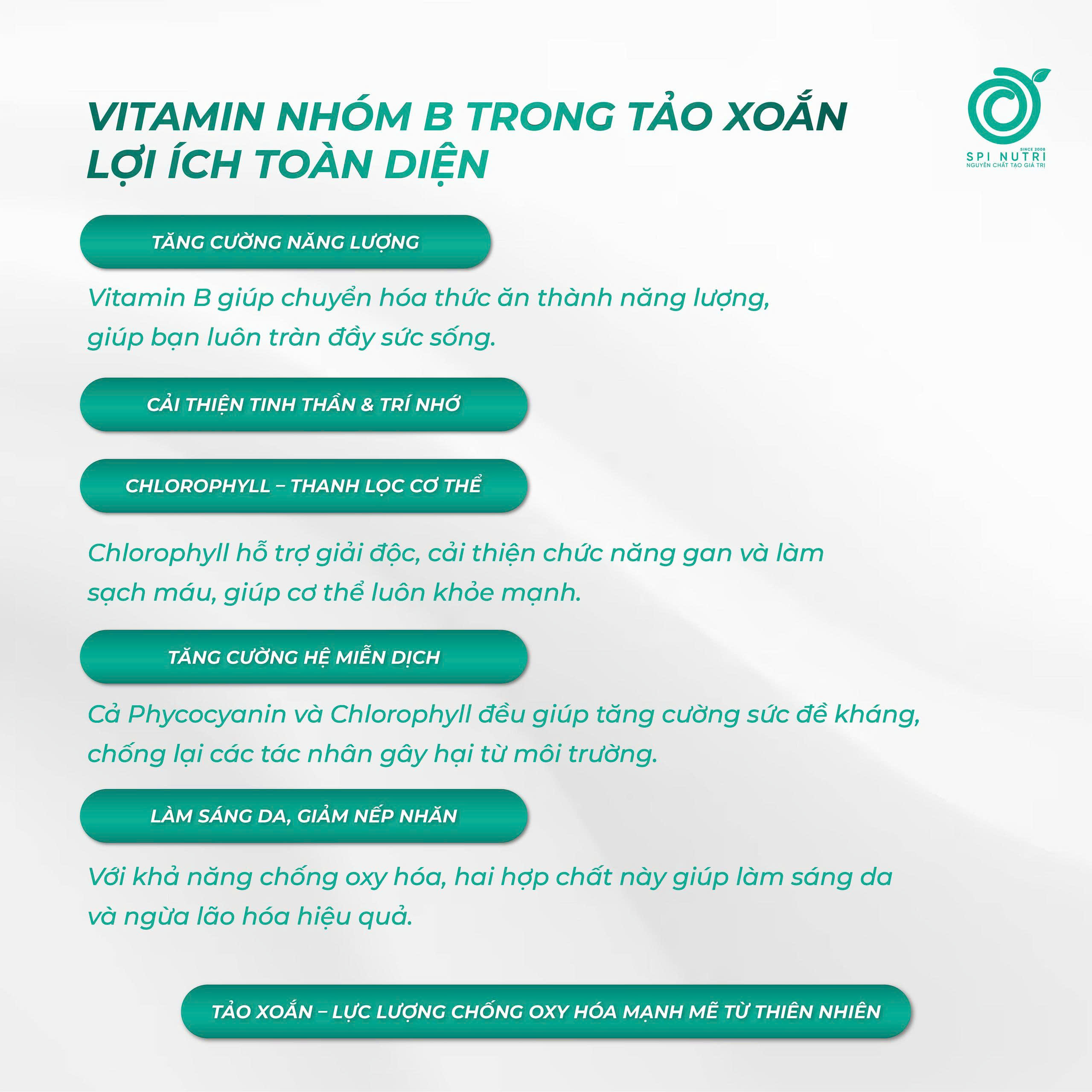 VITAMIN NHÓM B TRONG TẢO XOẮN – LỢI ÍCH TOÀN DIỆN