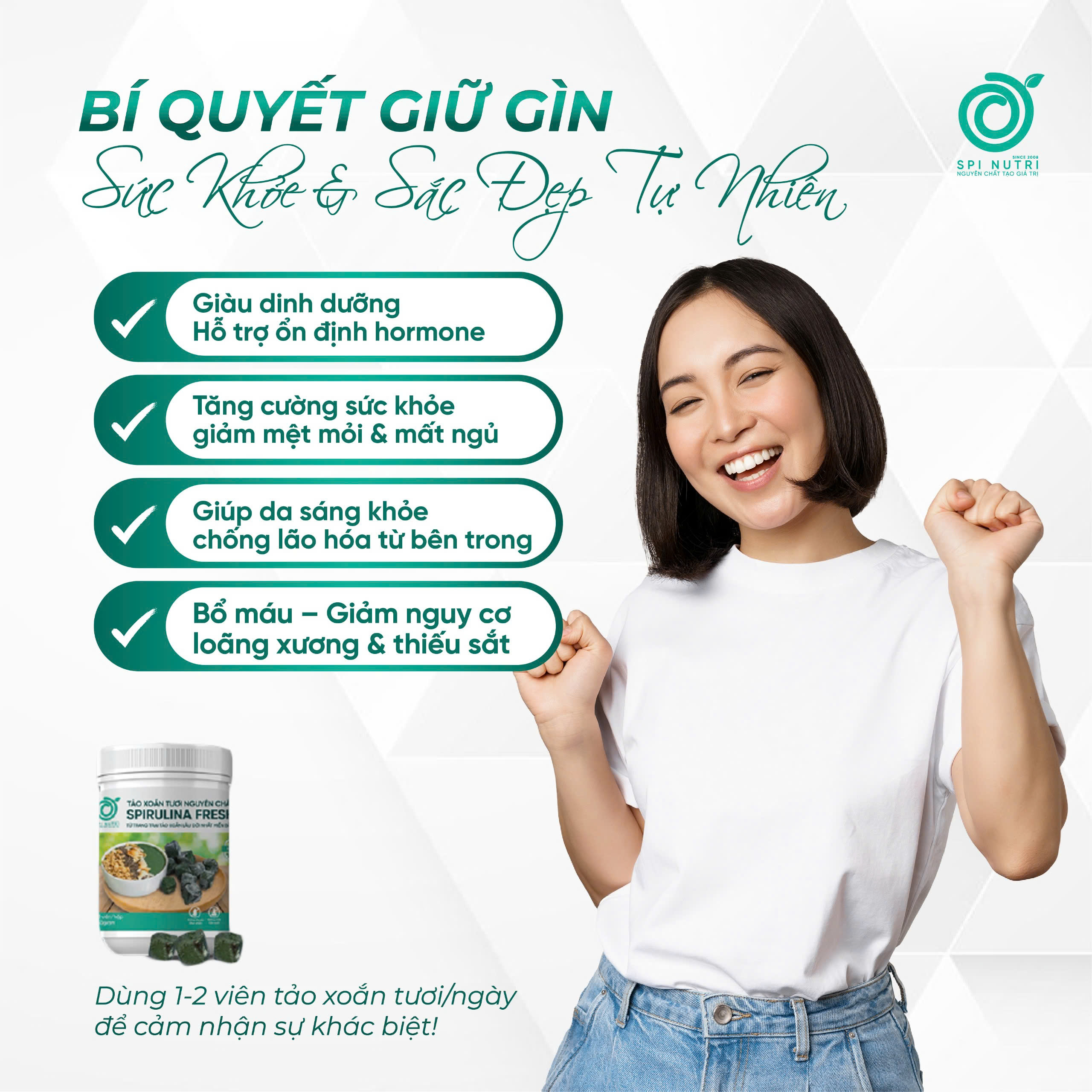 Phụ Nữ Trung Niên & Tảo Xoắn – Bí Quyết Cân Bằng Nội Tiết