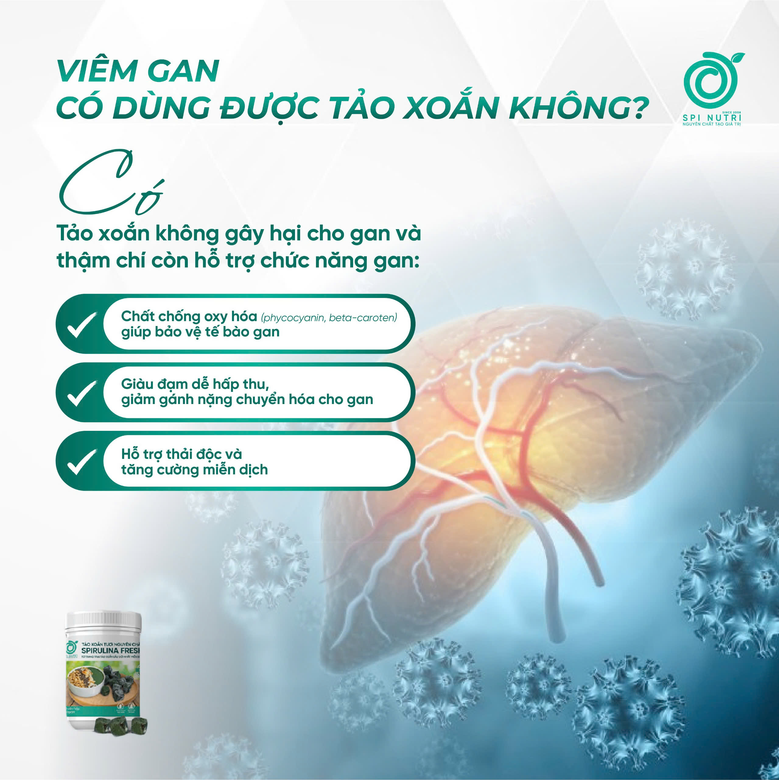 Người bị viêm gan có dùng được tảo xoắn không?
