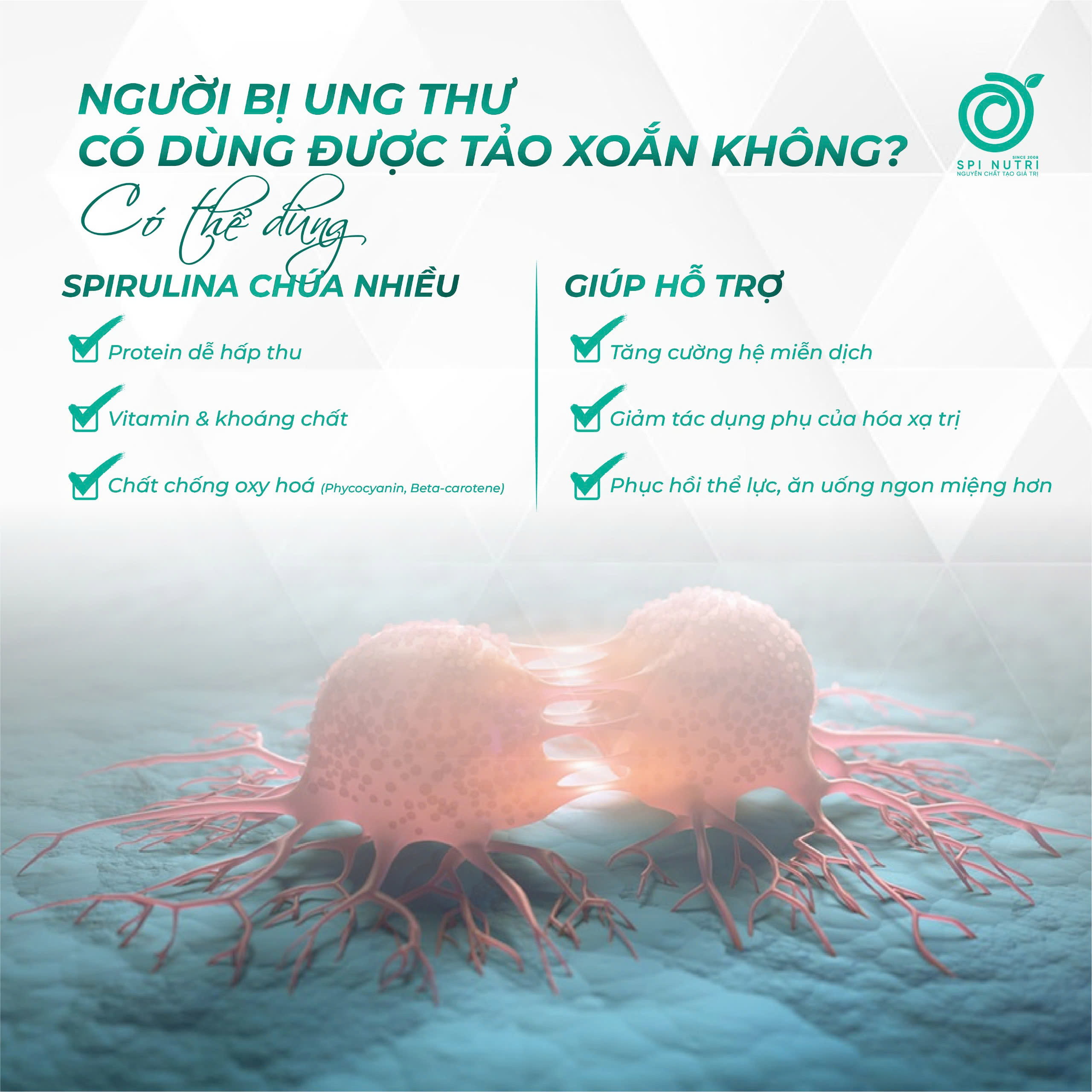 Người Bị Ung Thư Có Dùng Được Tảo Xoắn Không?