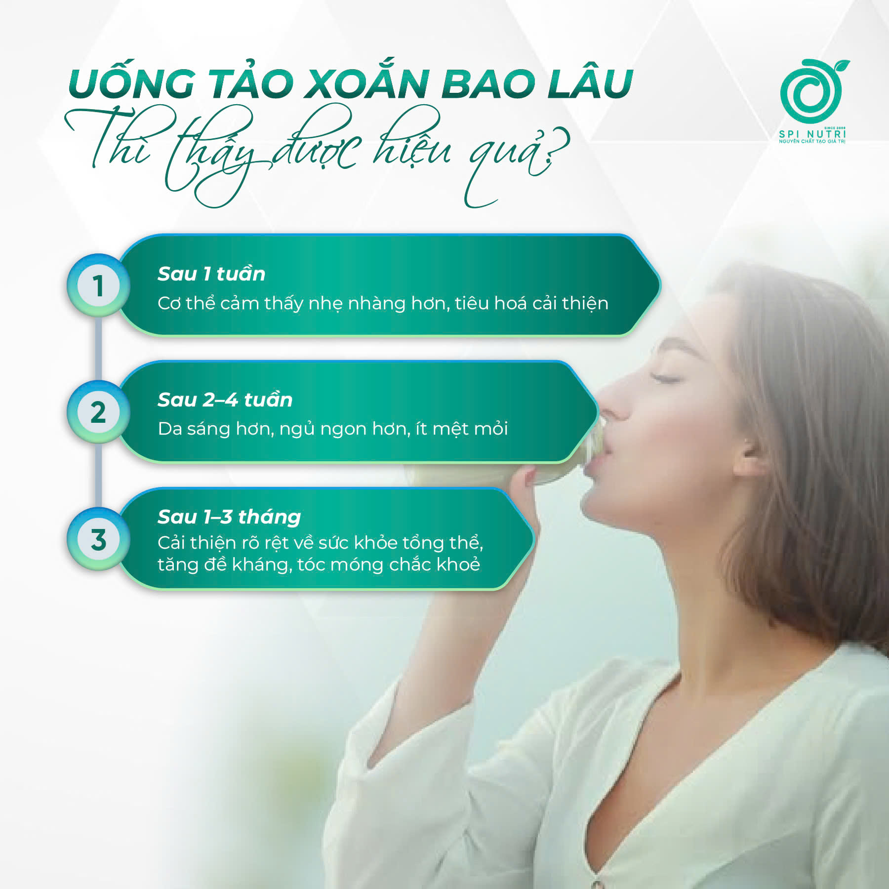 Uống tảo xoắn bao lâu thì thấy được hiệu quả?