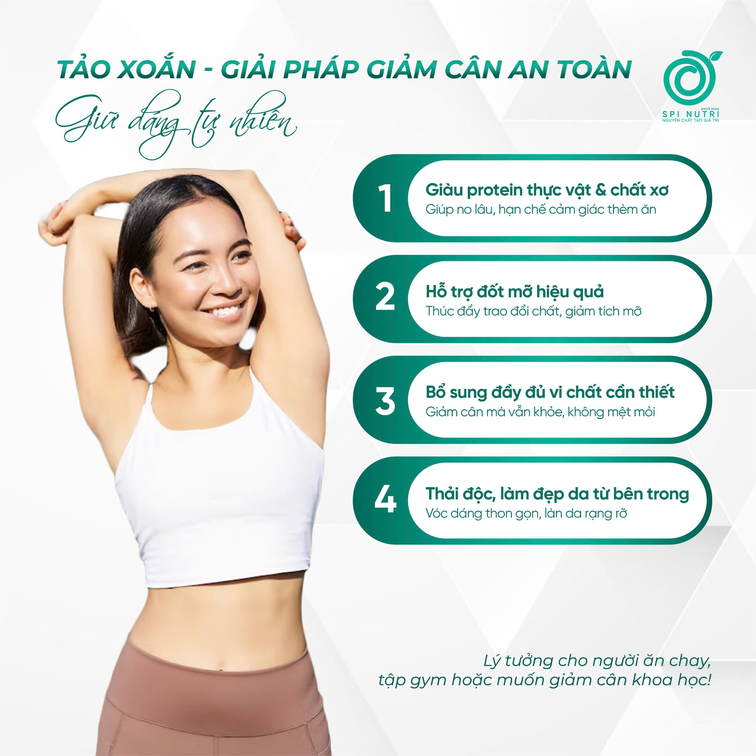 Tảo Xoắn Giúp Giảm Cân An Toàn, Giữ Dáng Hiệu Quả