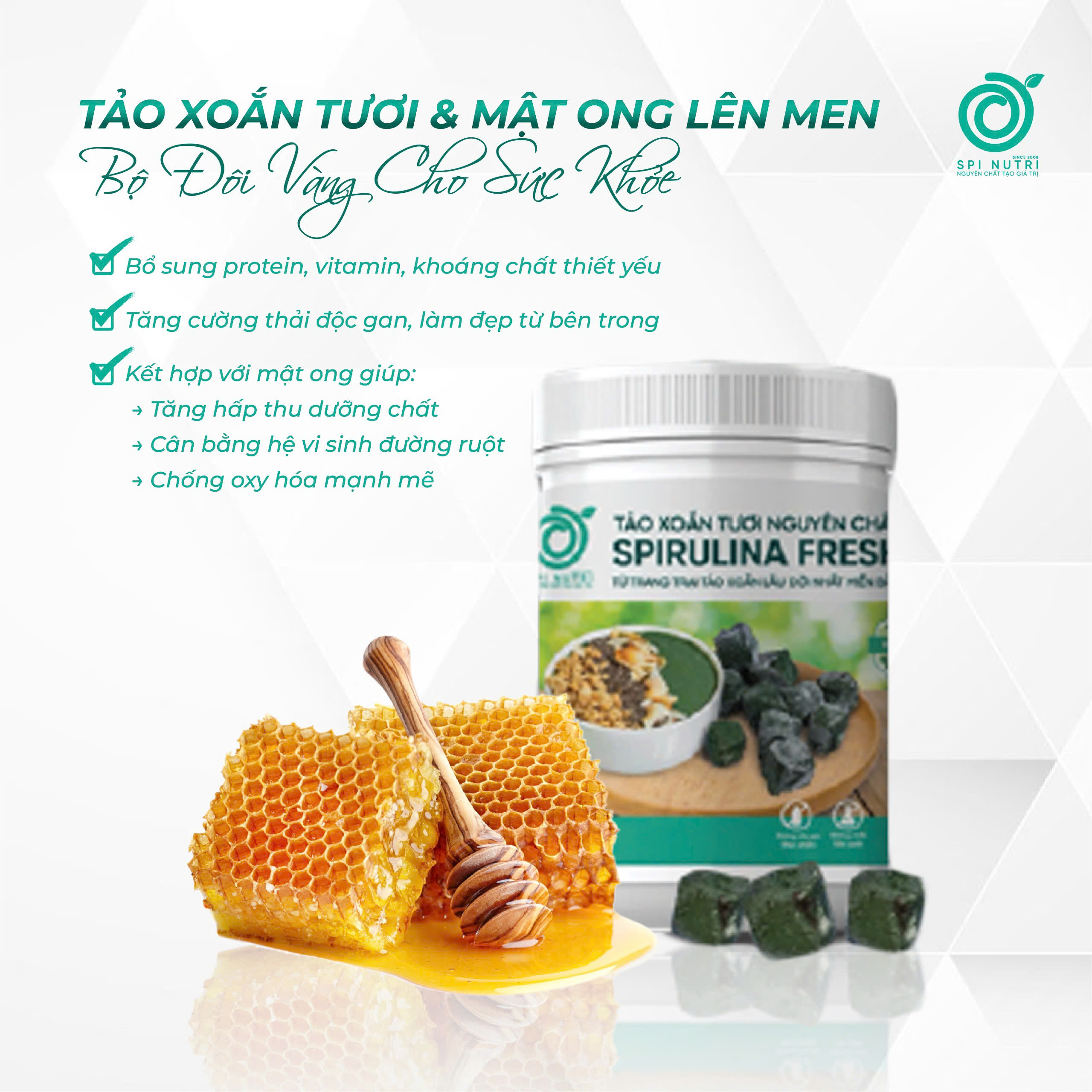 Mật ong lên men là gì? Kết hợp với tảo xoắn tươi có tác dụng gì?