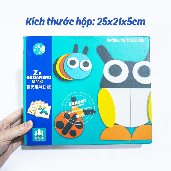 Ghép hình động vật theo thẻ phát triển tư duy cho bé từ 2 tuổi LOẠI ĐẸP