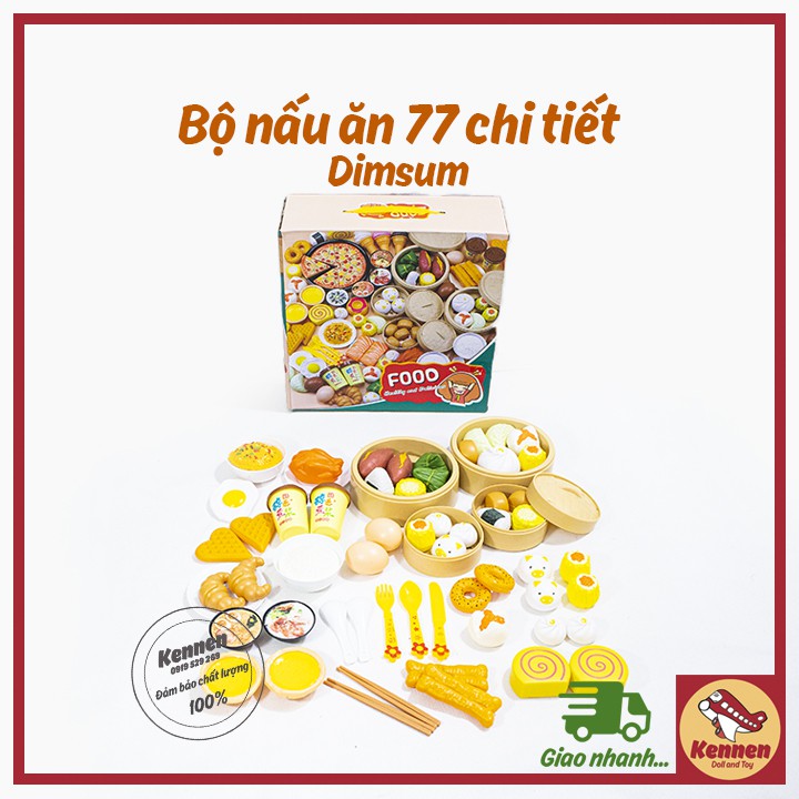 Bộ đồ chơi nấu ăn dimsum fastfood BBQ 88 chi tiết xịn đẹp