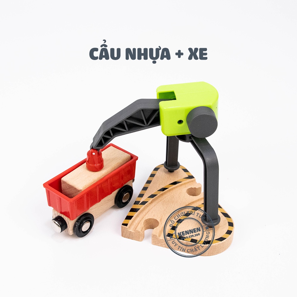 Mô hình cần cẩu gỗ có nam châm [tặng kèm xe có thể hút]