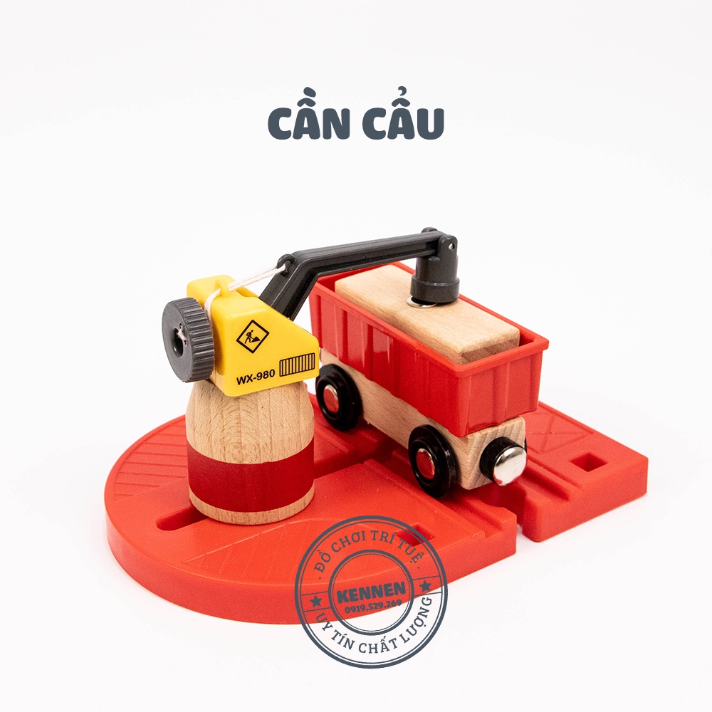 Mô hình cần cẩu gỗ có nam châm [tặng kèm xe có thể hút]