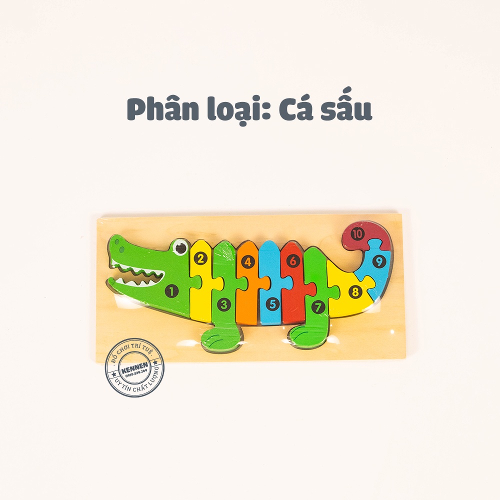 Ghép hình puzzle 3D cho bé từ 3 tuổi level 2 miếng chữ nhật LOẠI ĐẸP