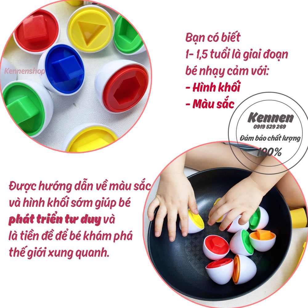 Đồ chơi tư duy Trứng màu sắc hình khối cho bé từ 1 tuổi