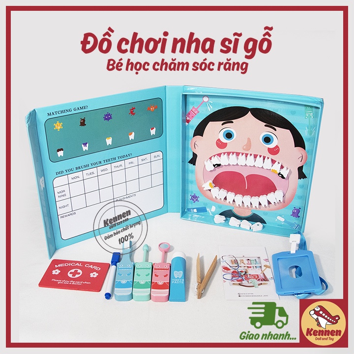 Bộ đồ chơi bác sĩ gỗ 20 món bền đẹp cho bé