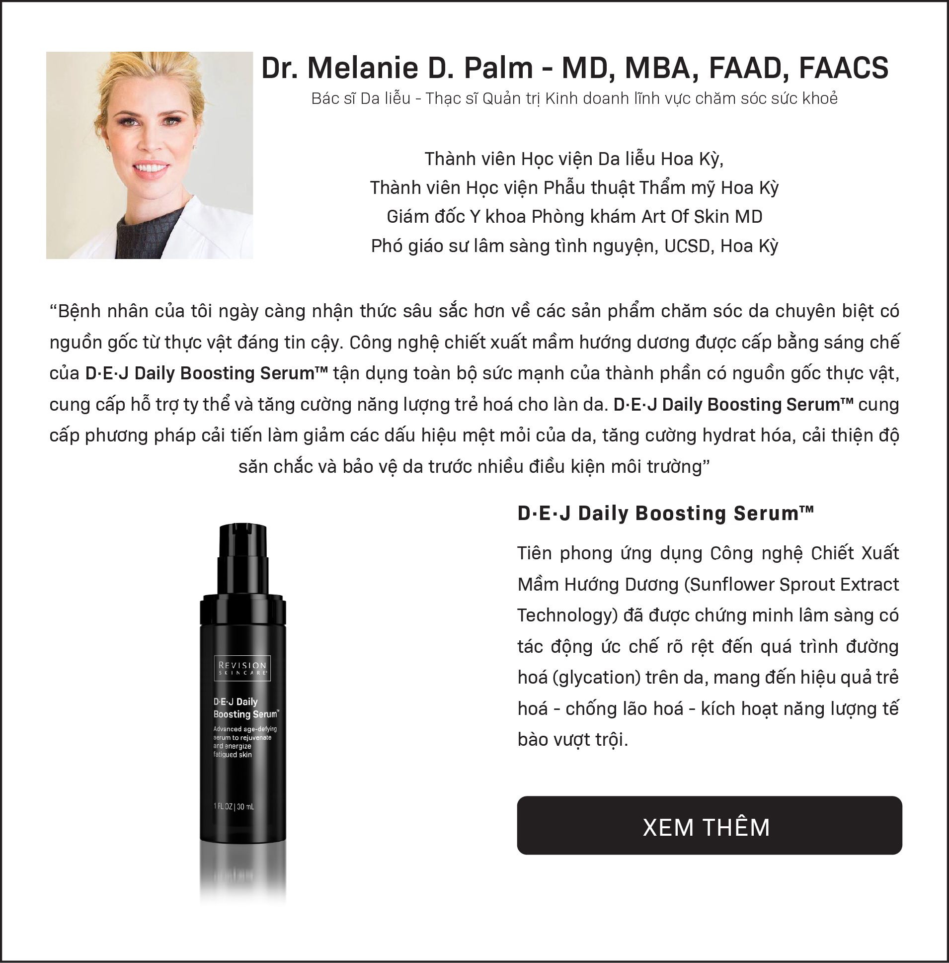 Serum Trẻ Hóa Và Kích Hoạt Năng Lượng Tế Bào Revision D·E·J Serum Trẻ Hóa Và Kích Hoạt Năng Lượng Tế Bào Revision D·E·J
