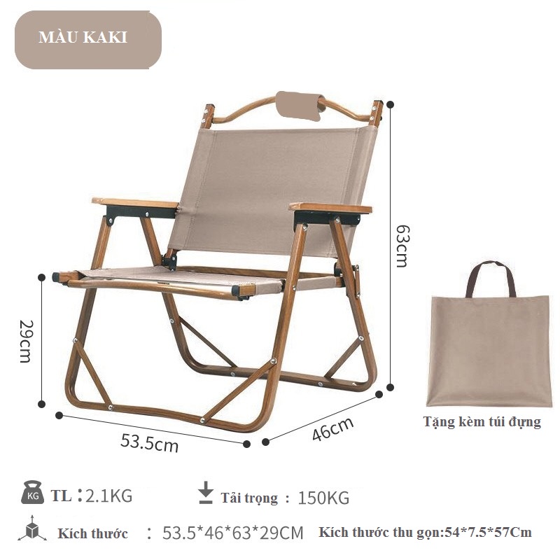 Ghế gấp gọn xách tay Xanh Bộ Đội GH001